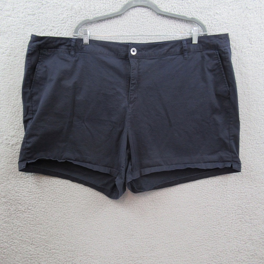 Lane Bryant Womens Shorts Plus Size 28 Navy Blue Chino Stretch 5" Inseam Summer